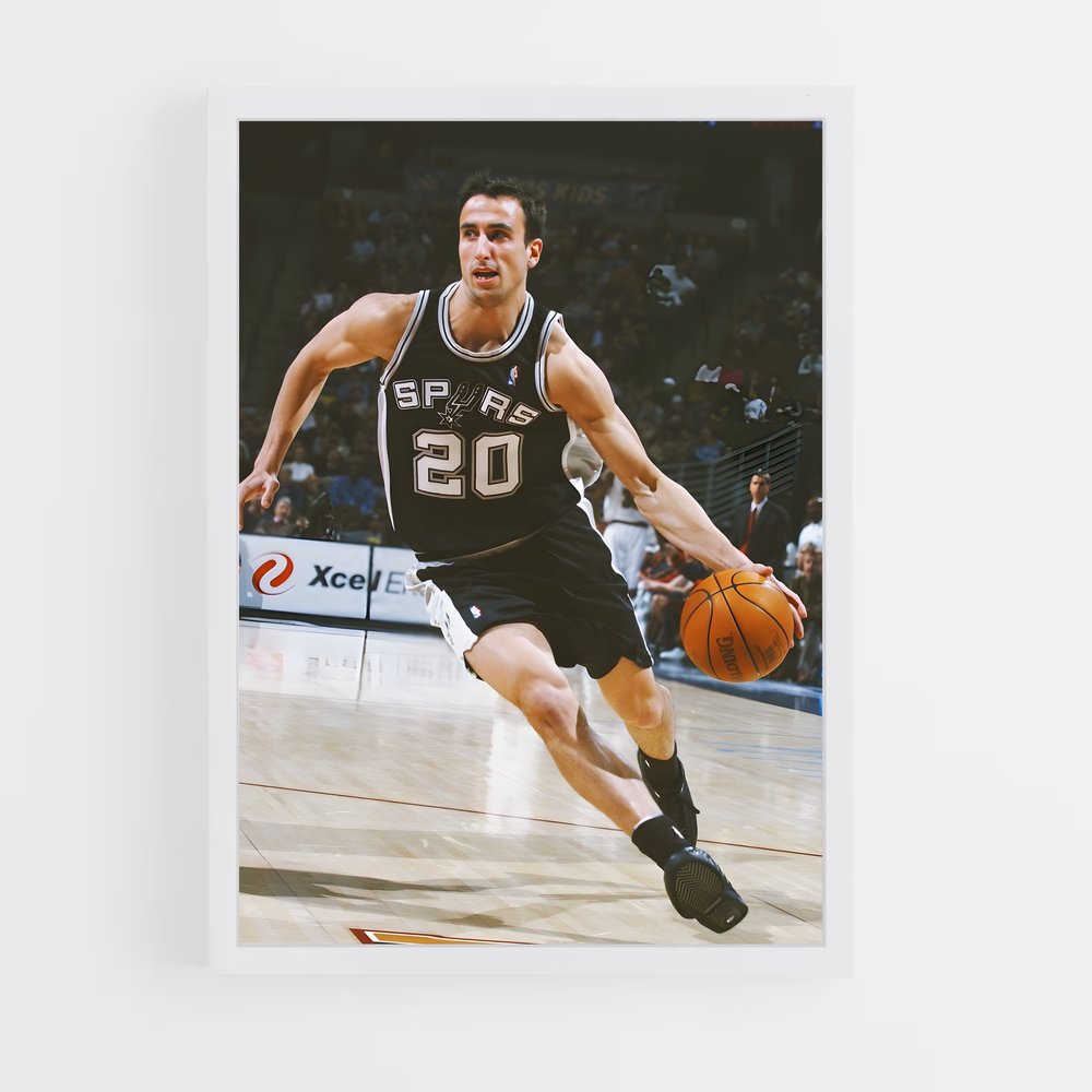 Poster Manu ginobili – affiche Basketball (vue 3)